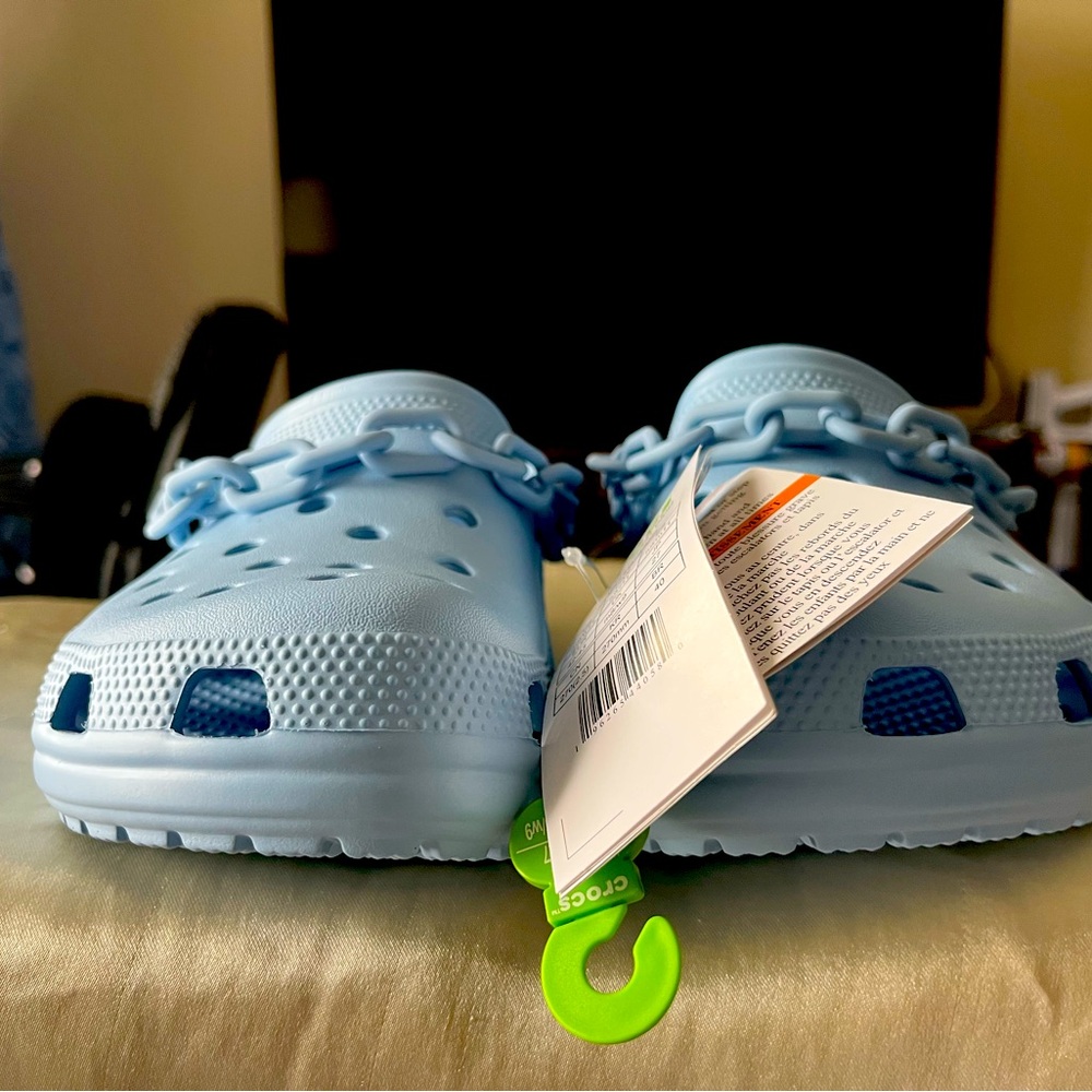 Ladies light blue crocs